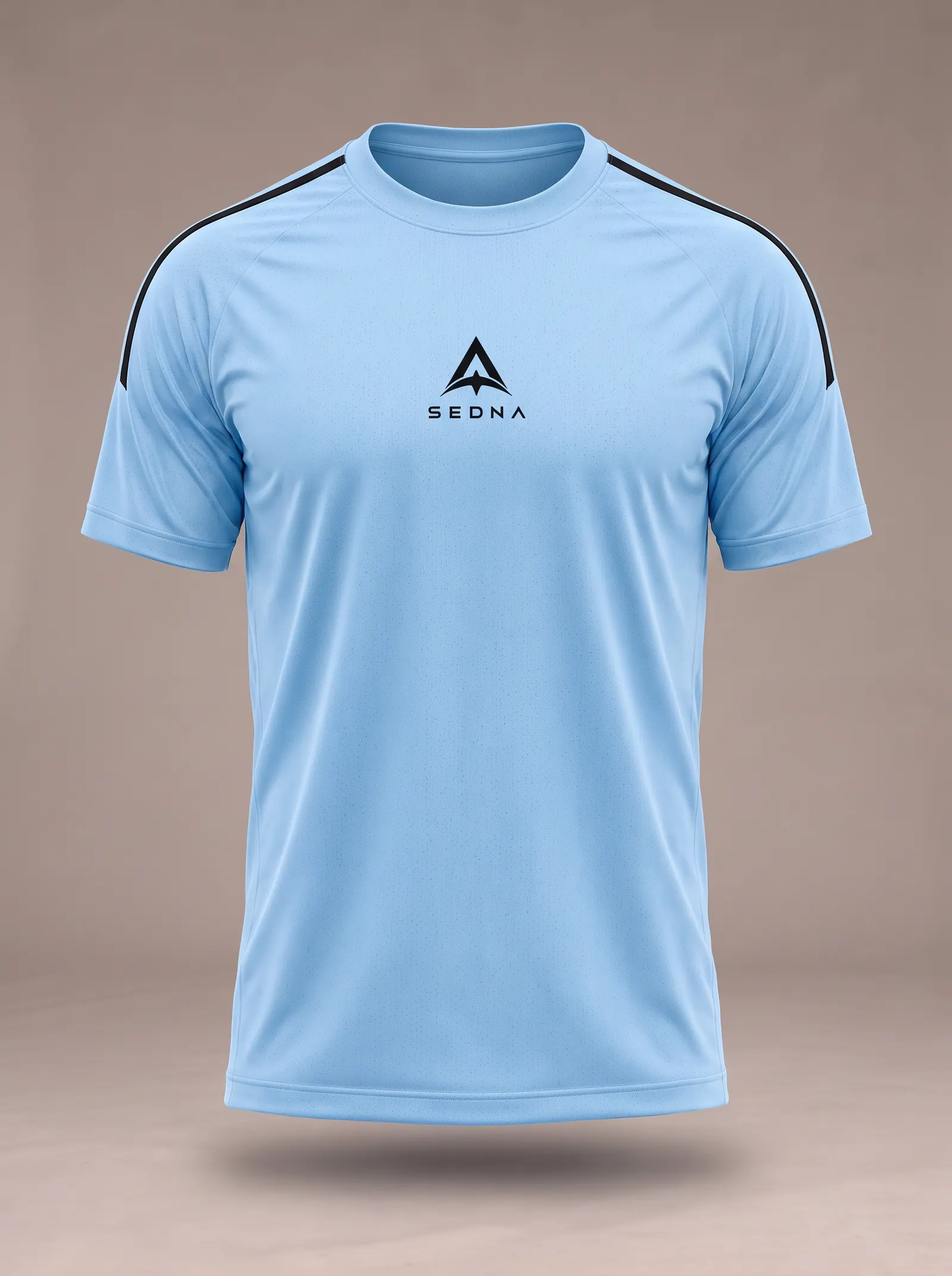 Remera SEDNA celeste, de frente